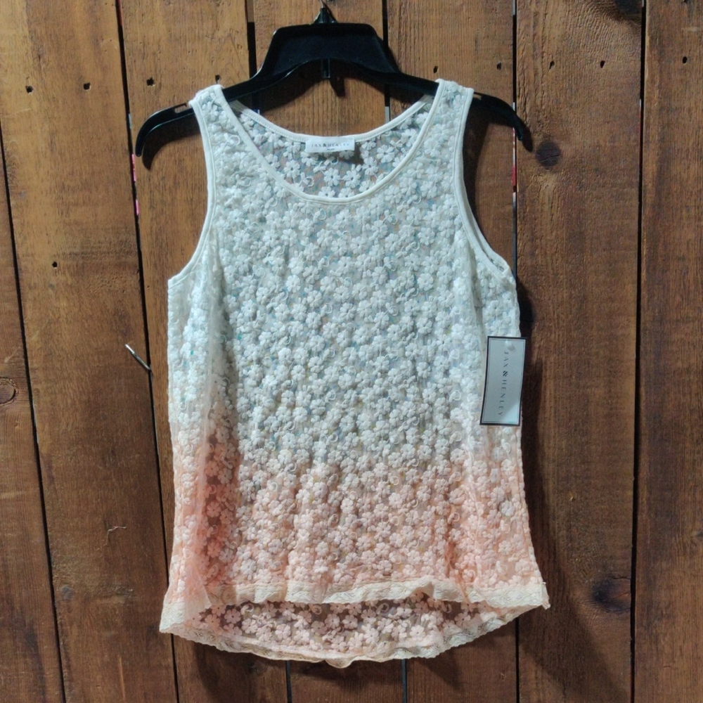 Jax & Henley Laryssa Ombre Lace Sleeveless Top - Cream and Pink
